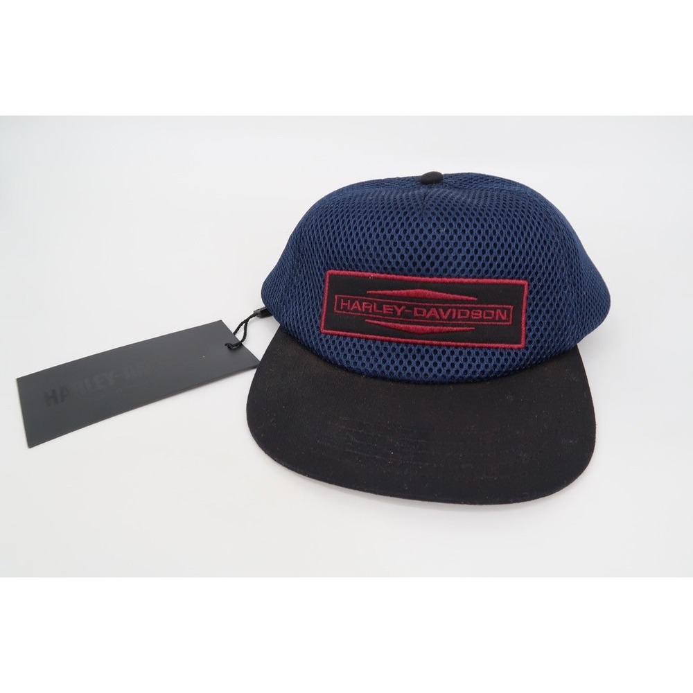 Harley Davidson Dirt Track Hat Men OS Navy Blue Mesh Snapback 97664-22VM NEW
